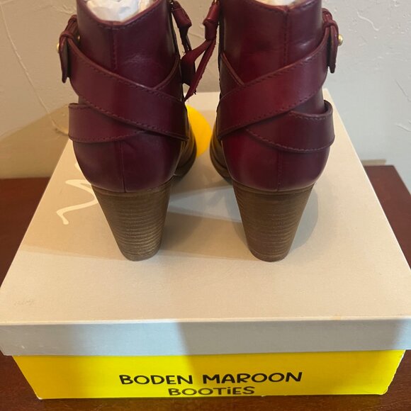 Share NWT Boden Women's Maroon Booties Boots - Size EU 37 / US 6.5 - Picture 7 of 7